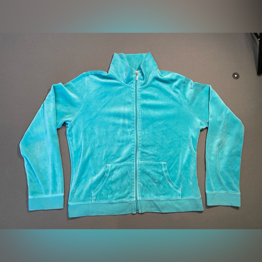 Mossimo Track Jacket, zip up, pockets, velour like fabric, size XXL‎